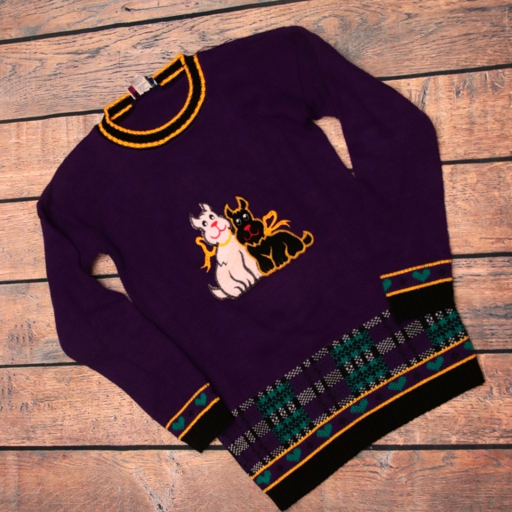 5/$25 90s Vintage Girls Knit Sweater 10-12